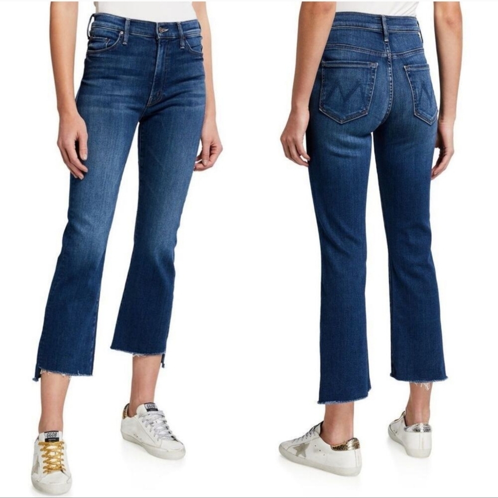 MOTHER Straight Leg Jeans in Medium Blue